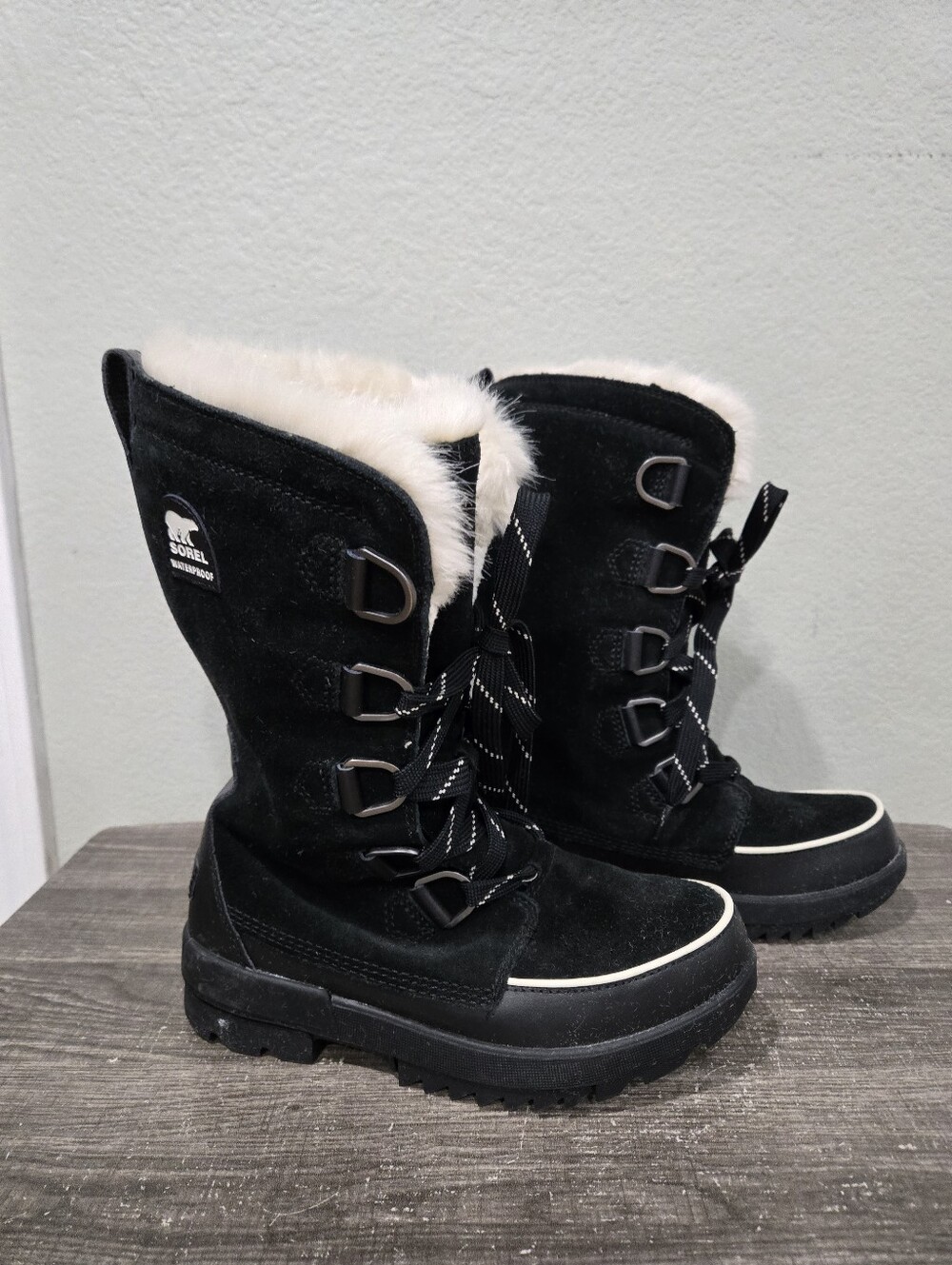 Sorel Black Suede Women's Boots Size 8 NL3425-010